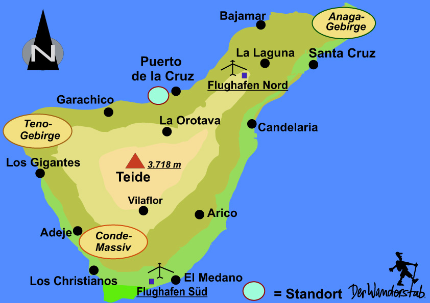 Tenerife map - Der Wanderstab